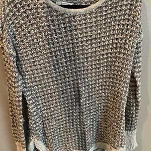 Light & Dark Grey knit crew neck sweater
